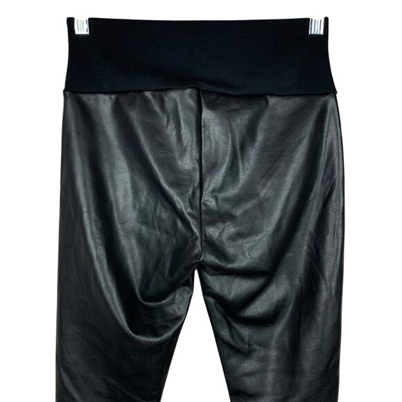 Assets by Spanx Faux Leather Leggings Black Stretchy Pull On Women's S - Picture 5 of 8